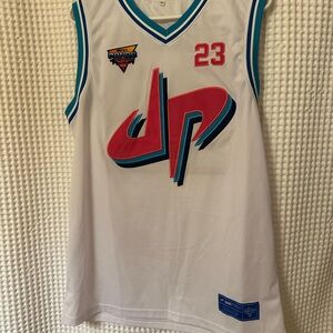 White and Pink Basketball Jersey